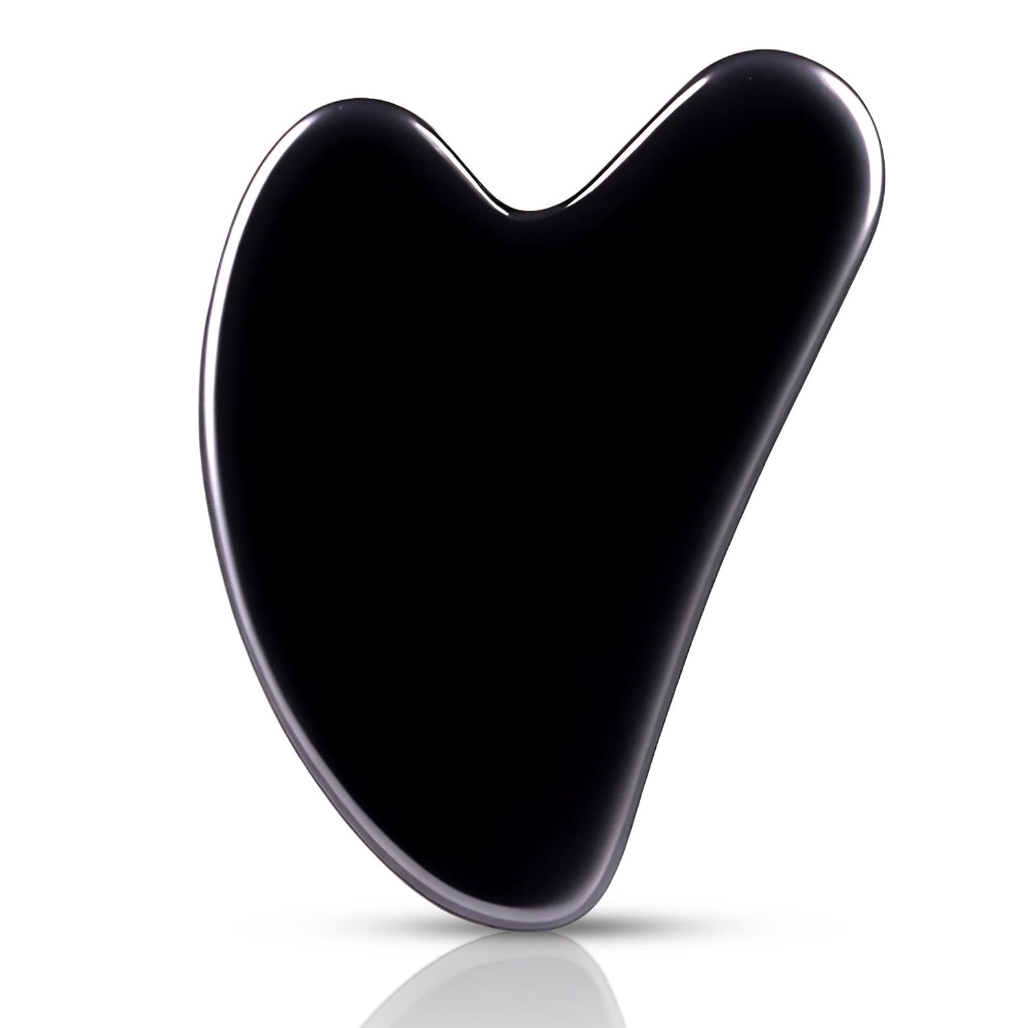 FUIYOOCEN Gua Sha Facial Tools, Natural Obsidian Guasha Tool for Face,Double Chin &amp; Jawline, Gua Sha Stone Self-Skin Care Face Stone Gua Sha tools for Women Guasha Stone, Black