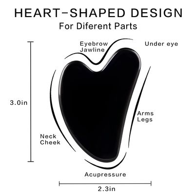 FUIYOOCEN Gua Sha Facial Tools, Natural Obsidian Guasha Tool for Face,Double Chin &amp; Jawline, Gua Sha Stone Self-Skin Care Face Stone Gua Sha tools for Women Guasha Stone, Black