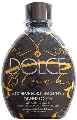 Dolce Black Bronzer Tanning Lotion - Indoor/Outdoor for Tattoo &amp; Color Fade Protection - Anti-Orange, Anti-Aging &amp; Anti-Wrinkle Natural Tanning Bed Lotion