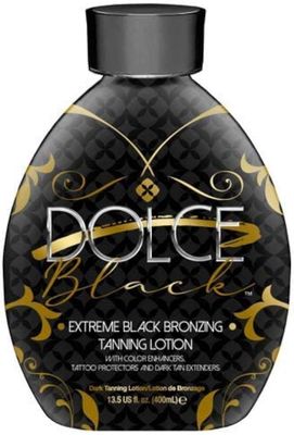 Dolce Black Bronzer Tanning Lotion - Indoor/Outdoor for Tattoo &amp; Color Fade Protection - Anti-Orange, Anti-Aging &amp; Anti-Wrinkle Natural Tanning Bed Lotion