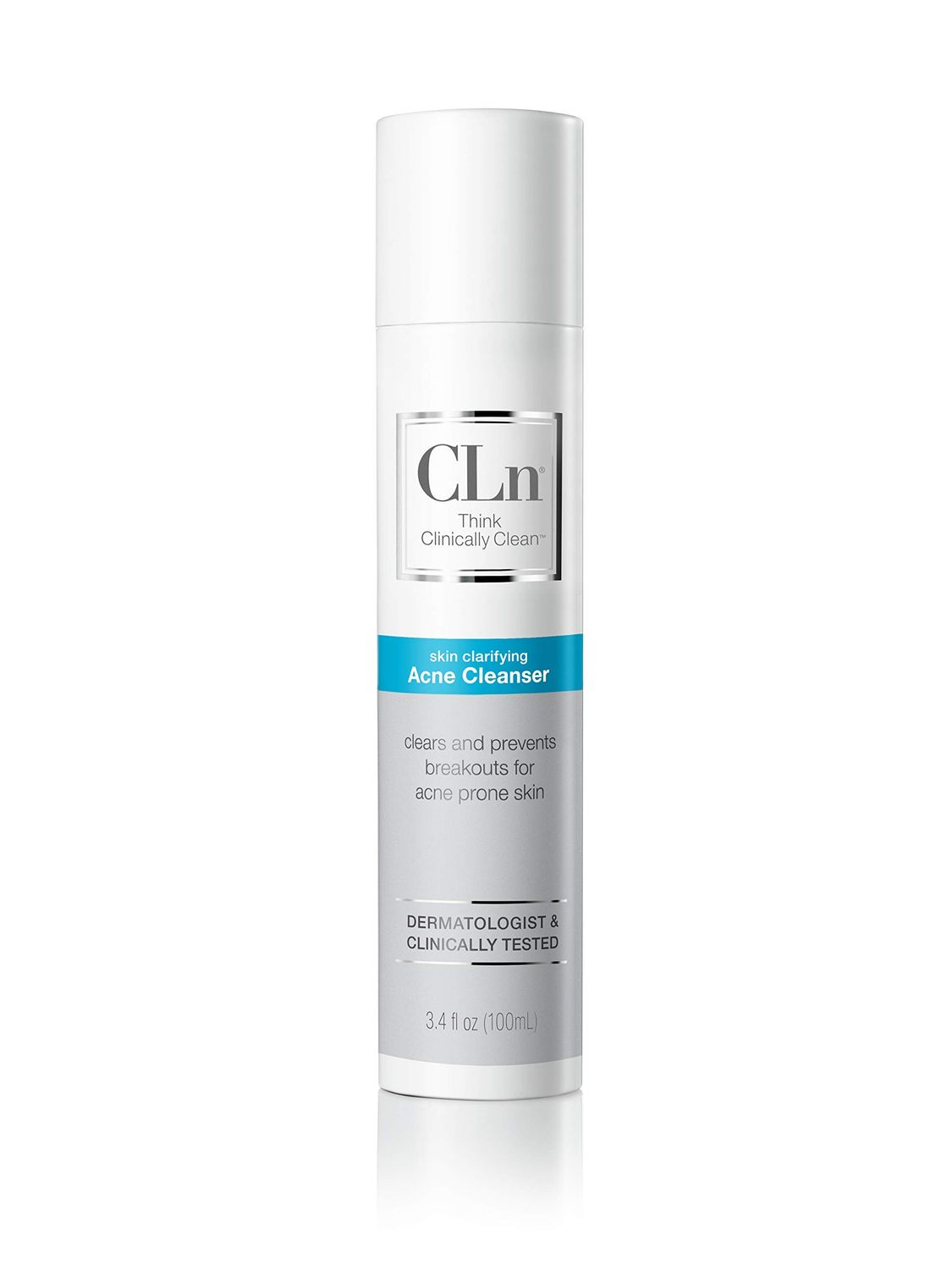 CLn Acne Cleanser-Facial Cleanser with 0.5% Salicylic Acid to Eliminate Blackheads &amp; Breakouts, Oil-Free &amp; Fragrance-Free, 3.4 fl. oz.