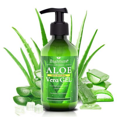 BIGHTURE Aloe Vera Gel, 100% Aloe Vera Organic from Freshly Cut Aloe Leaves, Skin Care for Deeply &amp; Rapidly Soothing, Firming, After Shave, Sunburn Relieve, etc