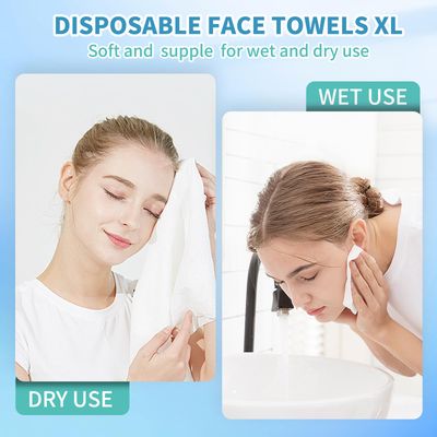 ataraxia Disposable Face Towels XL, Cotton Clean Towel for Face Travel Pack of 100, 10x12'' Extra Thick Soft Facial Cleansing Towelettes Wipes for Drying | Washing | Skin Care (2 Pack)