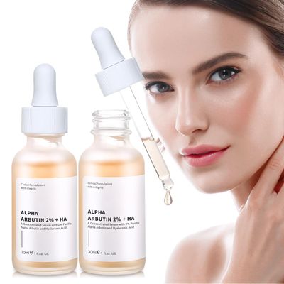 Alpha Arbutin 2% + Hyaluronic Acid Serum for Face, 2PCS Alpha Arbutin Serum for Acne, Fine Lines and Wrinkle for Women &amp; Men