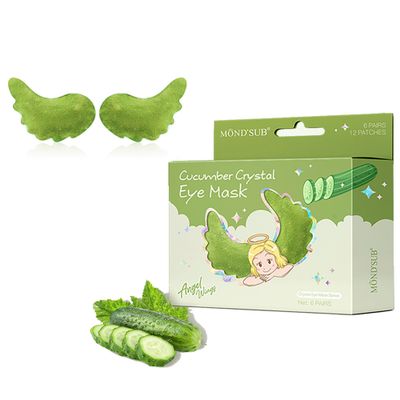 Easilydays 12Pcs Under Eye Patches for Dark Circle, Cucumber Moisturizing Hyaluronic Acid Eye Mask, Crystal Angle Wings Mask, Hrydrate &amp; Moisture Gel Under Eye Treatment Skin Care Products (Cucumber)