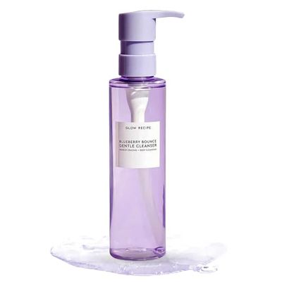 Glow Recipe Blueberry Bounce Gentle Face Cleanser - 3-in-1 Foaming Double Cleanser, Makeup Remover Face Wash &amp; Clarifying Mask - Hydrating Hyaluronic Acid, Blueberry Extract &amp; Exfoliating AHA (160ml)