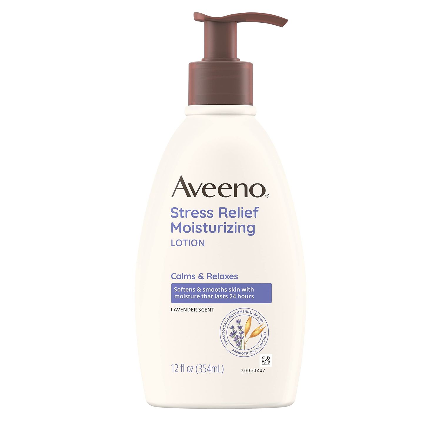 Aveeno Daily Stress Relief Body Lotion with Lavender Scent for Moisturizing , Natural Oatmeal to Calm &amp; Relax, Non-Greasy, 12 fl. oz
