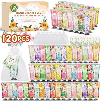 120 Pack Hand Cream Gifts Set For Women, Mini Hand Lotion Travel Size in Bulk for Dry Cracked Hands, Graduation Gifts, Christmas Gifts, Thanksgiving Gifts, Teacher Appreciation Gifts, Party Favors