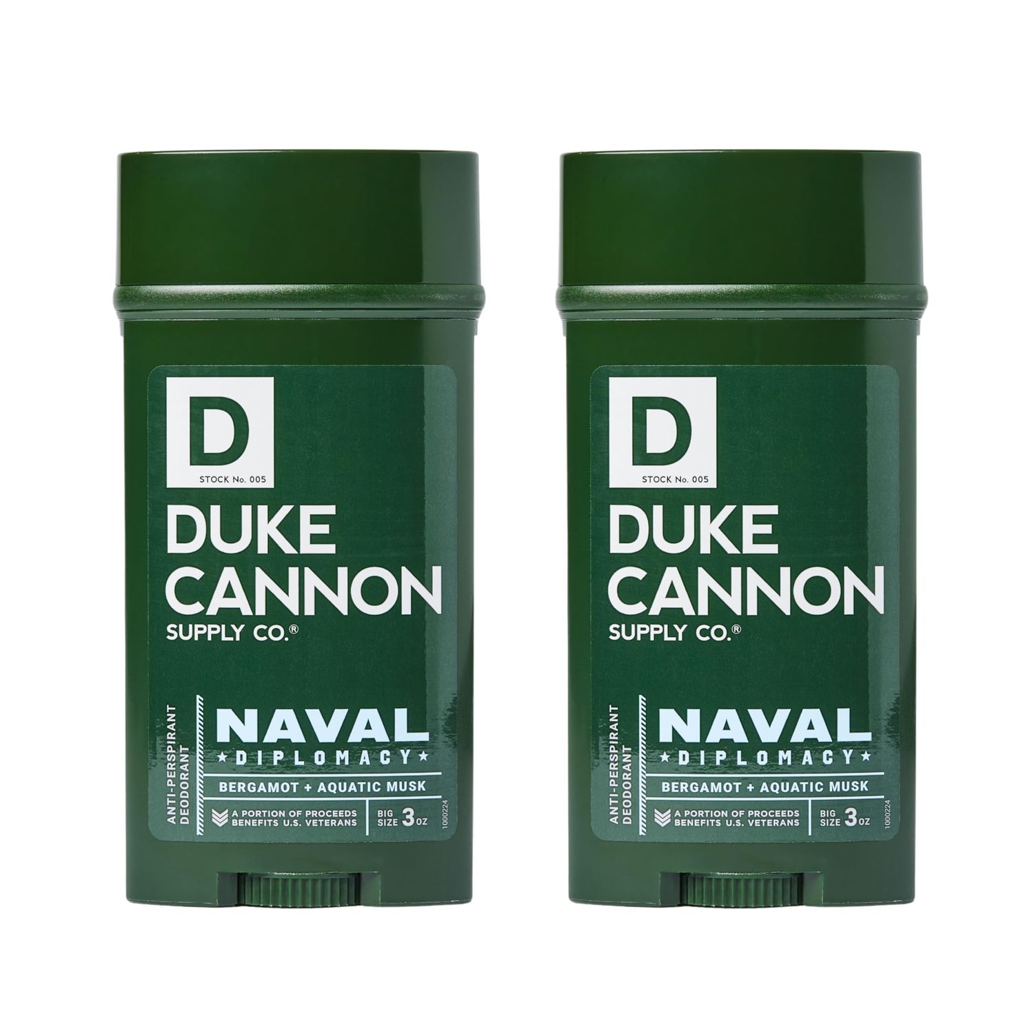 Duke Cannon Supply Co. Anti-Perspirant Deodorant for Men 3 oz. Naval Diplomacy, 2 Pack - Unique Masculine Scent, Odor Control &amp; Soothe Skin
