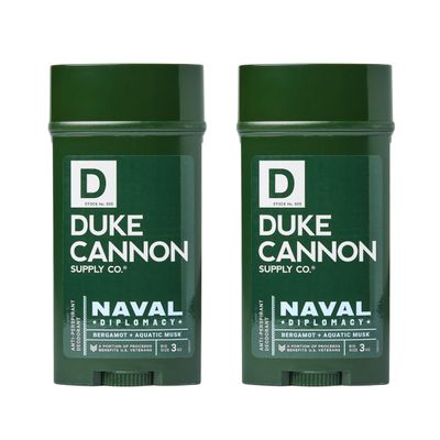 Duke Cannon Supply Co. Anti-Perspirant Deodorant for Men 3 oz. Naval Diplomacy, 2 Pack - Unique Masculine Scent, Odor Control &amp; Soothe Skin
