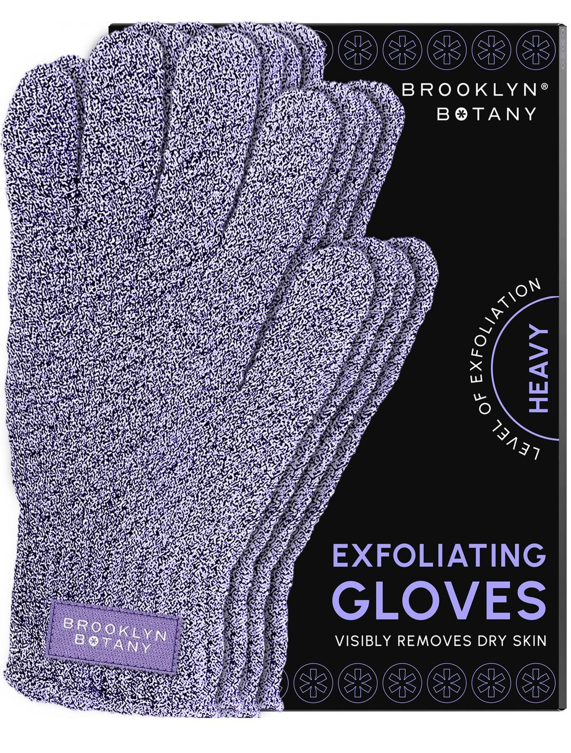 Brooklyn Botany Exfoliating Gloves for Bath and Shower - Heavy Duty Exfoliating Body Scrubber for Massage and Dead Skin Remover for Body - 2 Pairs