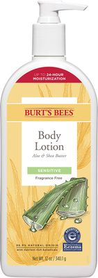 Burt&#39;s Bees Body Lotion for Sensitive Skin with Aloe &amp; Shea Butter, 12 Oz (Package May Vary)
