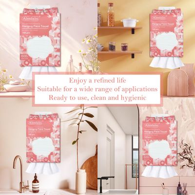 Aimisin 2 Packs Hanging Disposable Face Towel, 160 Count/Pack Ultra-Soft &amp; Thick Dry Wipes for Skin Care, Makeup Remover and Cleansing (Family Pack)