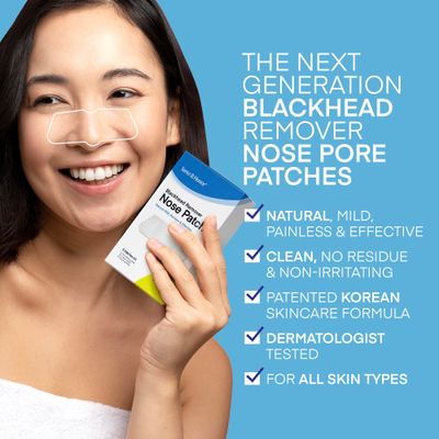 Blackhead Remover Nose Pore Patches: Natural Mild Painless Korean Skin Care Patented Formula Targets Pores Pimples in 3 Steps - Dermatologist Tested Cruelty Free for All Skin Types - 5 Pcs