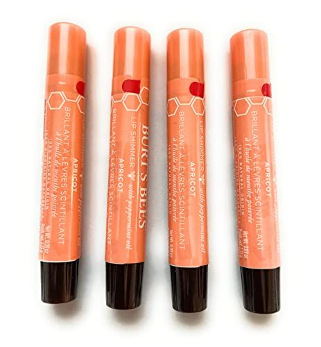 Burt&#39;s Bees Lip Shimmer Apricot, 0.09 Ounce (Pack of 4)