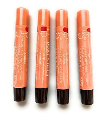 Burt&#39;s Bees Lip Shimmer Apricot, 0.09 Ounce (Pack of 4)