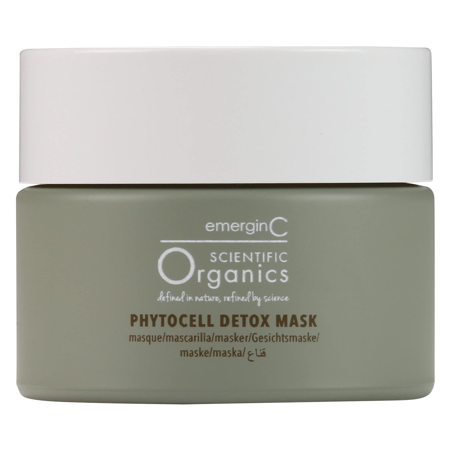 emerginC Scientific Organics Phytocell Detox Mask - Hydrating Facial Mask with French Green Clay, Seaweed + Plant Stem Cells - Draws Out Impurities + Excess Oils (1.6 oz, 50 ml)