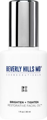Beverly Hills MD Brighten + Tighten Restorative Face Oil- Reduce Wrinkles &amp; Tone Skin, Anti-Aging Formula for an Even, Moisturized Complexion- Lighten Dark Spots on Face, Neck, Dcollet w/Vitamin C