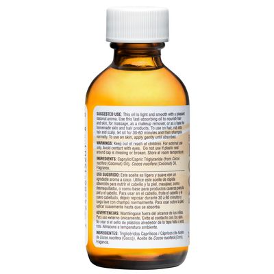 De La Cruz Fractionated Liquid Coconut Oil - Liquid Coconut Oil for Skin and Hair - Natural Moisturizer for Skin and Hair - 2 FL OZ