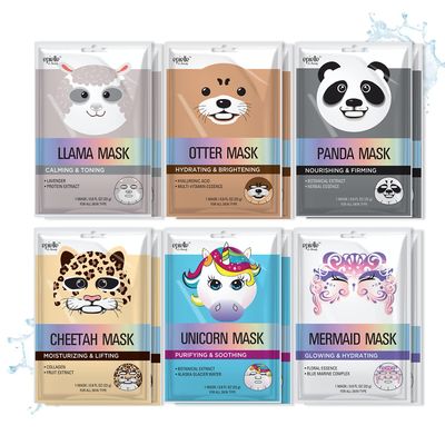 Epielle Character Sheet Masks | Animal Spa Mask, 12-Pack | For All Skin Types | Ideal Spa Gifts, Birthday Party Favors, Girls&#39; Night Out, Skincare Party | Korean Skincare