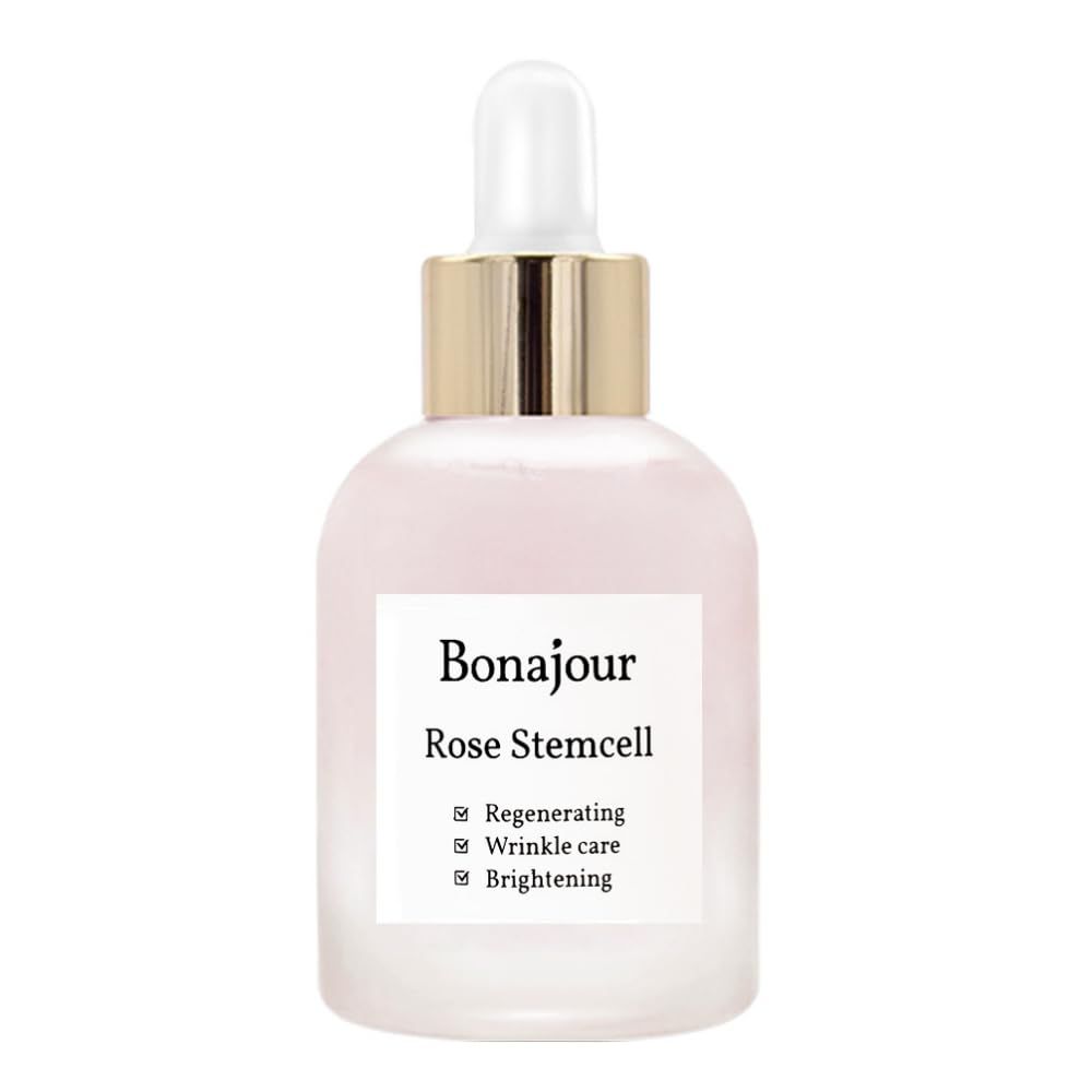 [BONAJOUR] Vegan beauty Rose Stem Cell Ampoule - Best Face Anti-Wrinkle &amp; Aging, Brightening Care/Total Care Serum 1.0 Fl. Oz