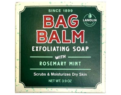 Bag Balm Vermont&#39;s Original Mega Moisturizing Soap, Lanolin Enriched Rosemary Mint Scented Moisturizing Soap, Great for Daily Use to Care for Dry Skin, 3.9 Ounce (Pack of 12)