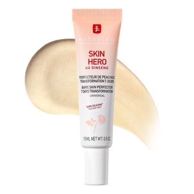 Erborian Skin Hero with White Ginseng, Facial Concealer and Makeup Primer - Non-Tinted Bare Skin Perfecting Face Moisturizer Smooths, Blurs &amp; Illuminates Skin - Silicone Free Korean Skincare