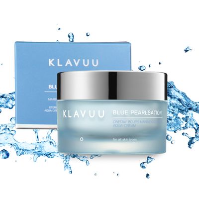 BLUE PEARLSATION ONE DAY 8 CUPS AQUA CREAM-Cooling Effect &amp; Light Weight Texture, Hypoallergenic Soothing &amp; Wrinkle Care Cream with Niacinamide, Marine Collagen Formula Korean Skin Care-1.69 floz