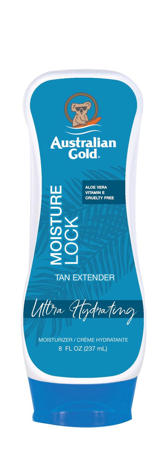 Australian Gold Moisture Lock Tan Extender Moisturizing Lotion, 8 Ounce | Nourish Skin and Lock in Color | Enriched with Aloe &amp; Vitamin E