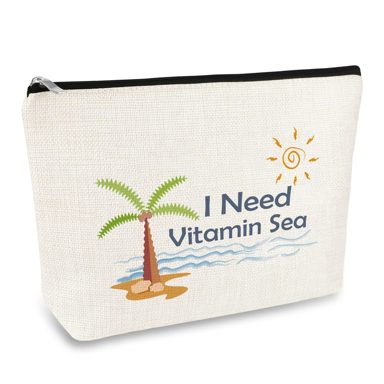 Beach Makeup Bags Gifts Beach Lover Gifts Girls Weekend Travel Make Up Pouch Beach Party Gift Beach Themed Gifts Birthday Christmas Graduation Gift for Women Friends Cosmetic Bag Funny Vacation Gifts
