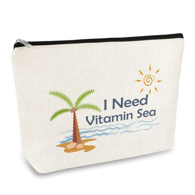 Beach Makeup Bags Gifts Beach Lover Gifts Girls Weekend Travel Make Up Pouch Beach Party Gift Beach Themed Gifts Birthday Christmas Graduation Gift for Women Friends Cosmetic Bag Funny Vacation Gifts