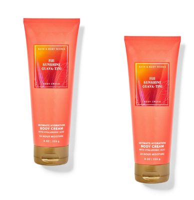 Bath and Body Works Fiji Sunshine Guava-tini Body Cream Ultimate Hydration Gift Set For Women 2 Pack 8 Oz. (Fiji Sunshine Guava-tini)