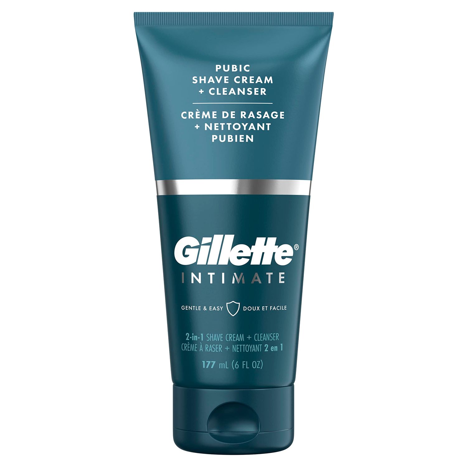 Gillette Intimate 2 in 1 Pubic Shave Cream + Cleanser, Gentle Formula, Formulated for Pubic Hair &amp; Skin, with Aloe, Paraben Free (177 ml)