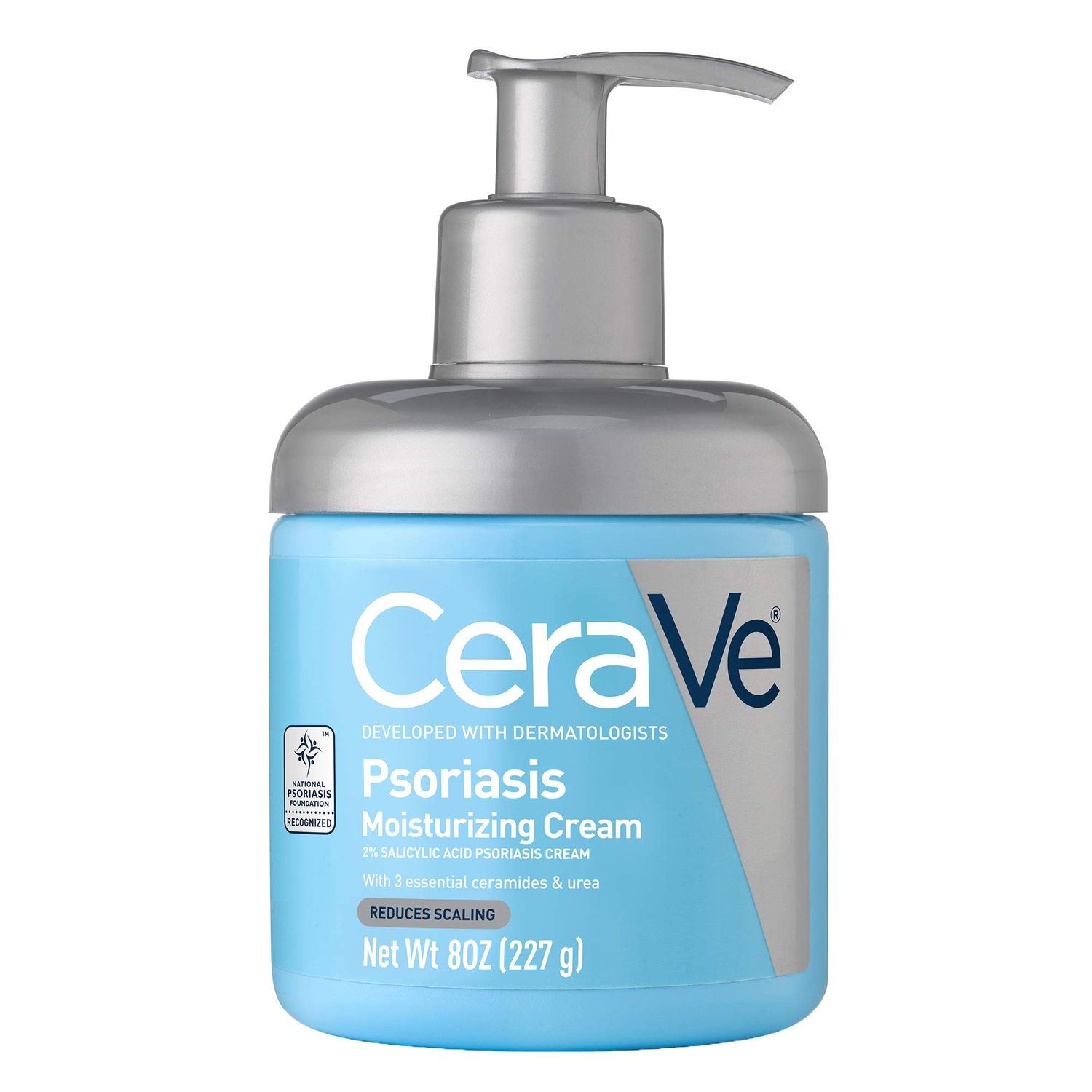 CeraVe Moisturizing Cream for Psoriasis Treatment, With Salicylic Acid for Dry Skin Itch Relief &amp; Urea for Moisturizing, Fragrance Free &amp; Allergy Tested, 8 Oz