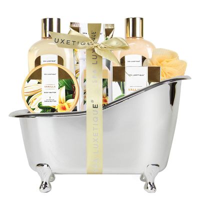 Gifts for Women, Spa Luxetique Spa Gift Baskets for Women, 8 Pcs Vanilla Bath Sets for Women Gift, Bubble Bath Set for Women Gift, Vanilla Spa Kit Womens Christmas Gifts, Gift Sets for Women