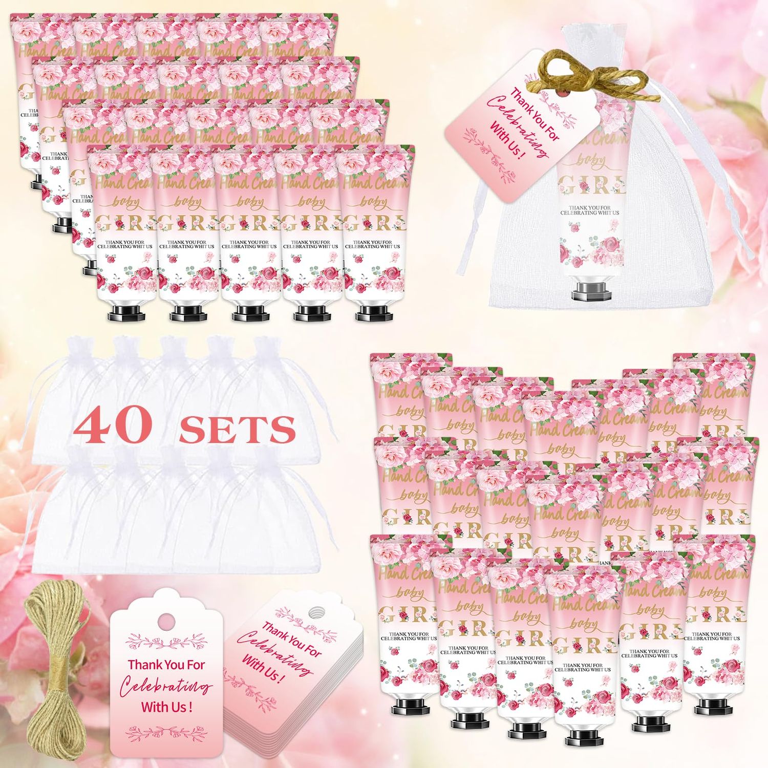 40 Pack Hand Cream Sets for Baby Shower Favors,Baby Shower Hand Cream Wedding Hand Cream Gifts Baby Shower Party Bulk Gifts, Baby Shower Party Gifts for Guests,Baby Shower Thank You Gifts for Girls