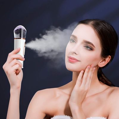 FATUXZ Handy Nano Mist Sprayer with Skin Analyzer Moisture Tester, Portable Facial Atomization Eyelash Extensions Steamer Mister,Mini Cool with Large Capacity,Face Moisturizing,Hydration Refreshing