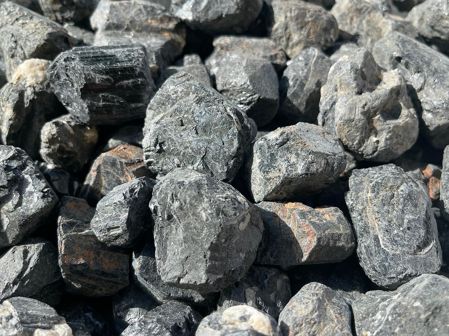 GAF TREASURES Wholesale Raw Black Tourmaline Crystals, Natural Black Tourmaline Stone, Black Tourmaline Rough, Healing Crystals (Black Tourmaline, 0.25 Pound)