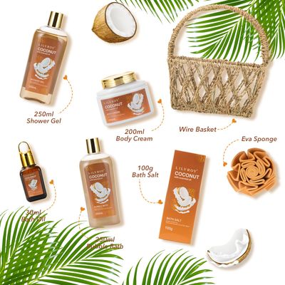 7 Pcs Bath and Body Gift Basket Set Spa Gift Basket Set for Women Men Valentines Day Gifts Christmas Gifts Mom Birthday Gift Mothers Day Fathers Day Gifts Bath Set Spa Kit Spa Gift Set for Women Gifts
