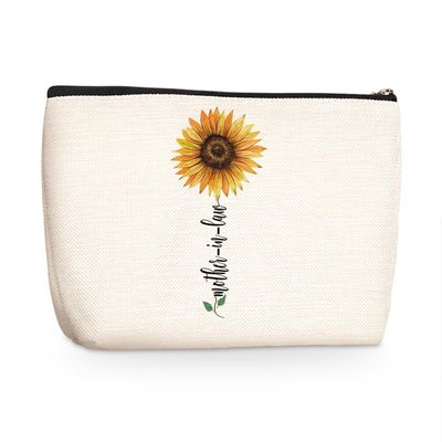 Best Mother in Law Gifts Sunflower Makeup Bag Mother in Law Gifts from Son in Law Daughter in Law Mother in Law Gift Ideas for Women Female Mother in Law Appreciation Birthday Mothers Day Cosmetic Bag