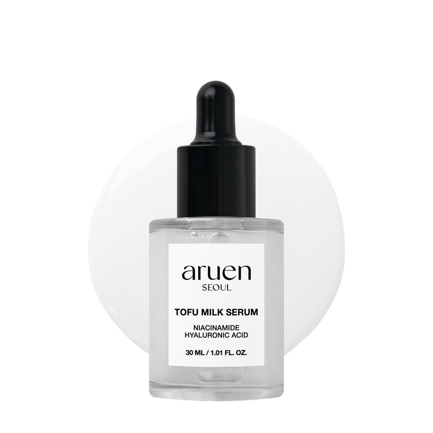 ARUEN Tofu Milk Serum, Niacinamide, Hyaluronic Acid, Vegan Retinol, Bakuchiol, 68% Soymilk, Soybean Essence, Korean Skin Care, Milky Texture, Fragrance-Free (1.01 fl.oz./30ml)