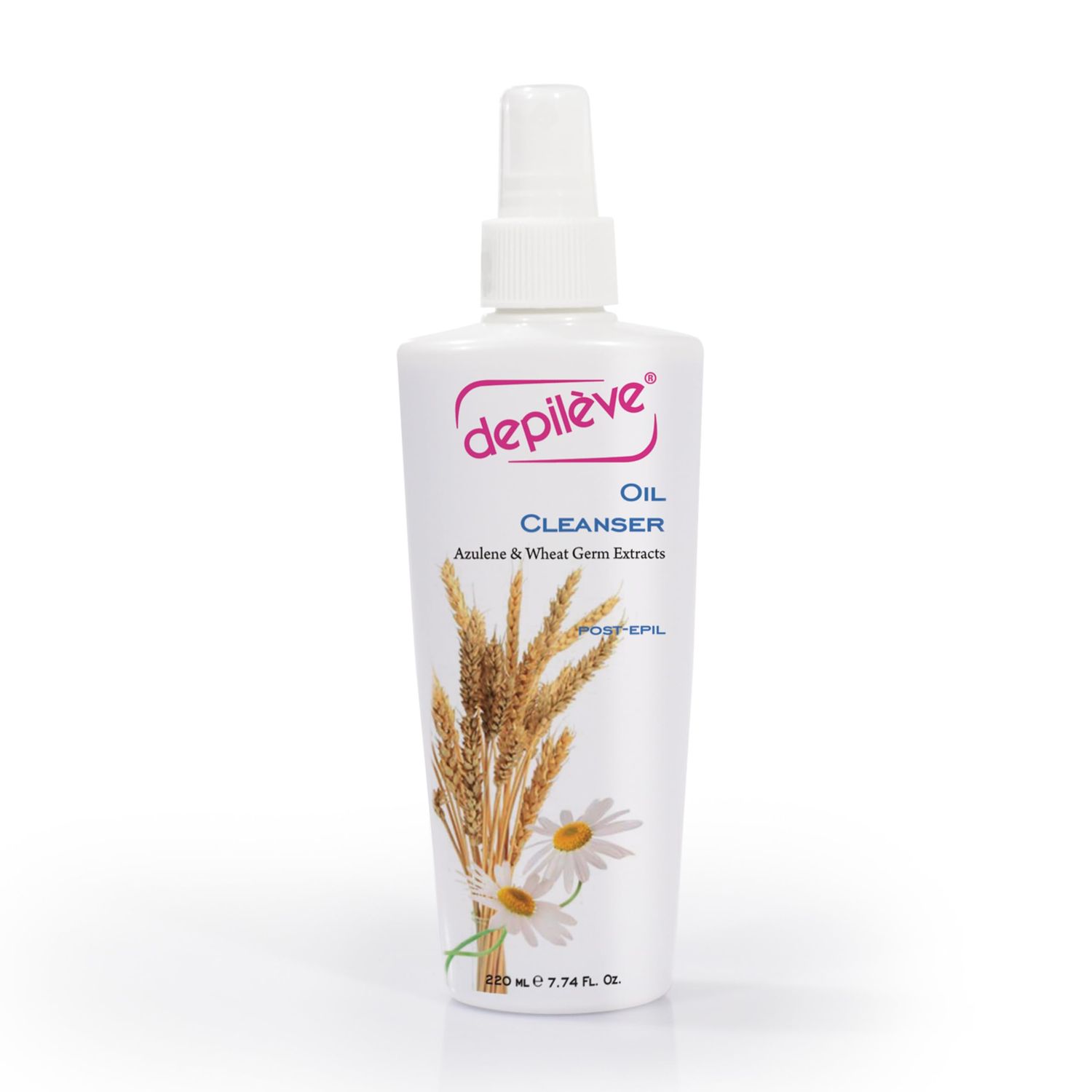 Depileve Oil Cleanser - Azulene Oil - Removes Wax Residue - AfterCare Enriched with Wheat Germ - for All Skin Types - Post Waxing Massage Oil, 7 oz.
