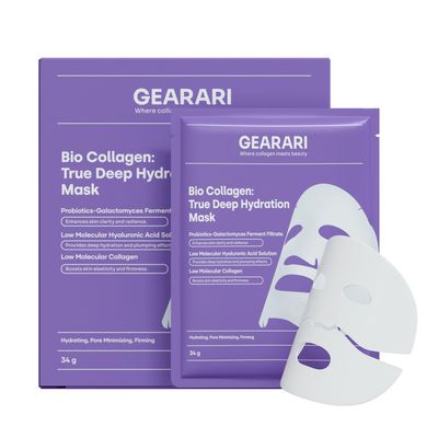 Gearari Organic Collagen Face Mask Hydrating &amp; Wrinkle-Free Overnight Deep Collagen Mask- firming, Elastic, Moisturized, Reduce Fine Lines Skin Face Brightening mask for Men &amp; Women (Pack of 4)