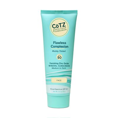 CTZ Flawless Complexion Richly Tinted | Facial Mineral Sunscreen | For Medium to Dark Skin Tones | All Skin Types | Broad Spectrum SPF 50 | 2.5oz / 70 g
