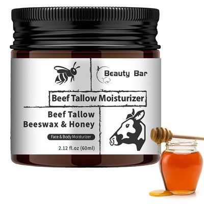 Beef Tallow and Honey Balm,Face and Body Cream with Moisturizing and Nourishing Properties, 2 oz
