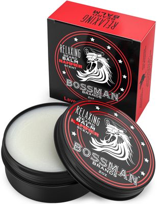 Bossman Relaxing Beard Balm - Beard Tamer, Relaxer, Thickener and Softener Cream - Beard Care Product - Made in USA (Hammer Scent)