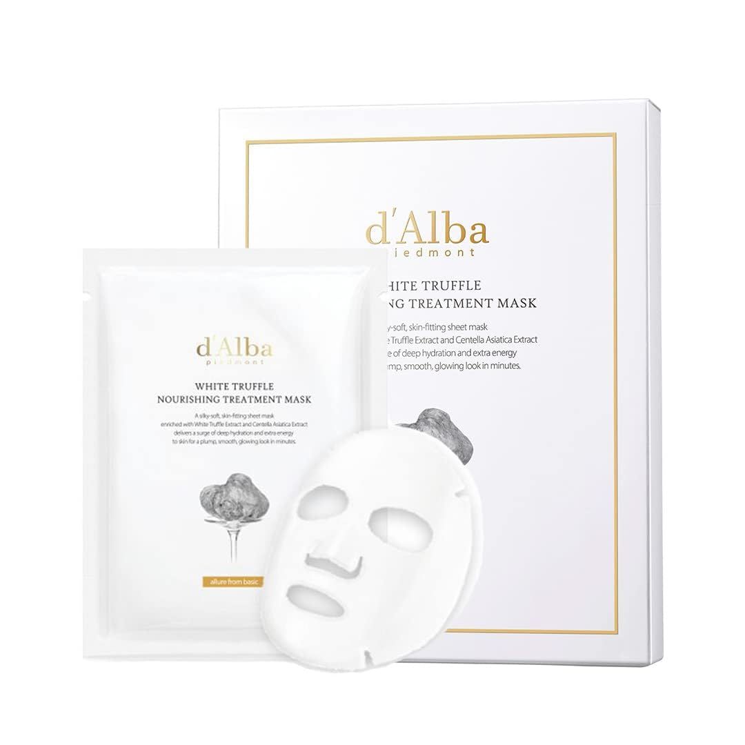 d&#39;alba Piedmont Italian White Truffle Nourishing Mask, Vegan Skincare, Nourishing Sheet Mask for Dry and Tired Skin, Deep Hydration Mask, Korean Skin Care