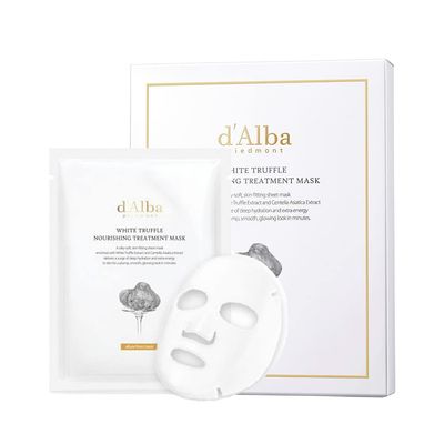 d&#39;alba Piedmont Italian White Truffle Nourishing Mask, Vegan Skincare, Nourishing Sheet Mask for Dry and Tired Skin, Deep Hydration Mask, Korean Skin Care