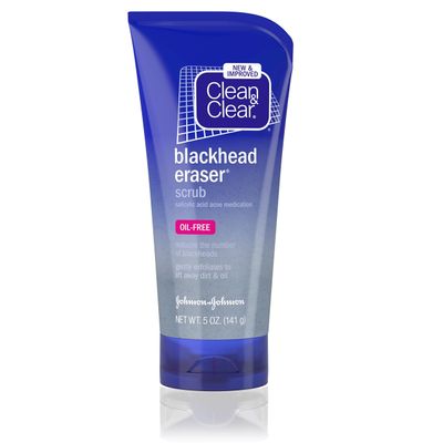 Clean &amp; Clear Blackhead Eraser Oil-Free Facial Scrub with 2% Salicylic Acid Acne Medication, Exfoliating Daily Face Scrub for Acne-Prone Skin Care, 5 oz, 2 Pack