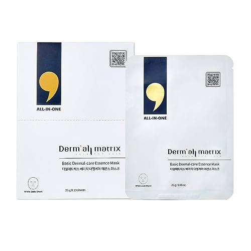 DERMALL MATRIX Basic Dermal-Care Essence Mask 25g x 10 sheets. Perfect adherence All-in-One Mask. Moisturizing. Soothing. Full of Moisturizing Essence. Give skin some rest.